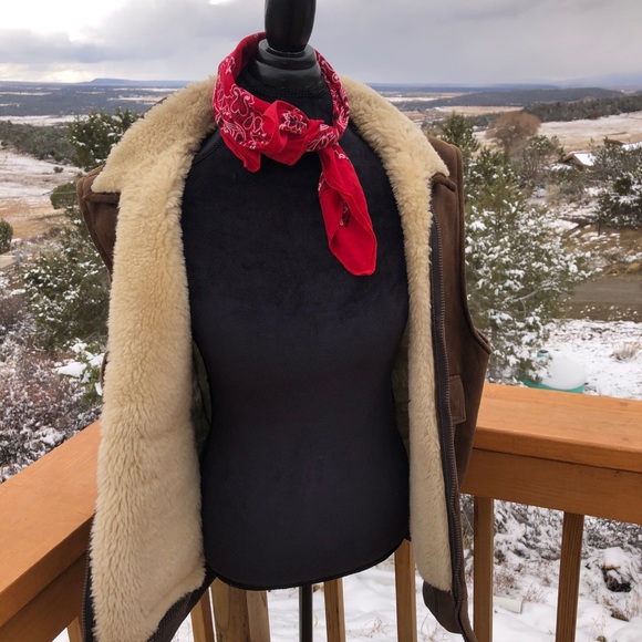 Warm Winter ❄️ leather vest shearling mountain man - Picture 6 of 11